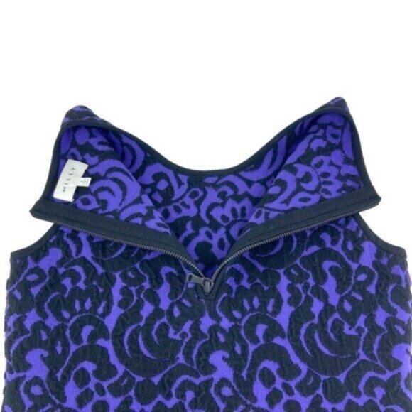 Milly Bodycon Sheath Dress in Purple and Black Brocade Jaquard - Picture 5 of 6